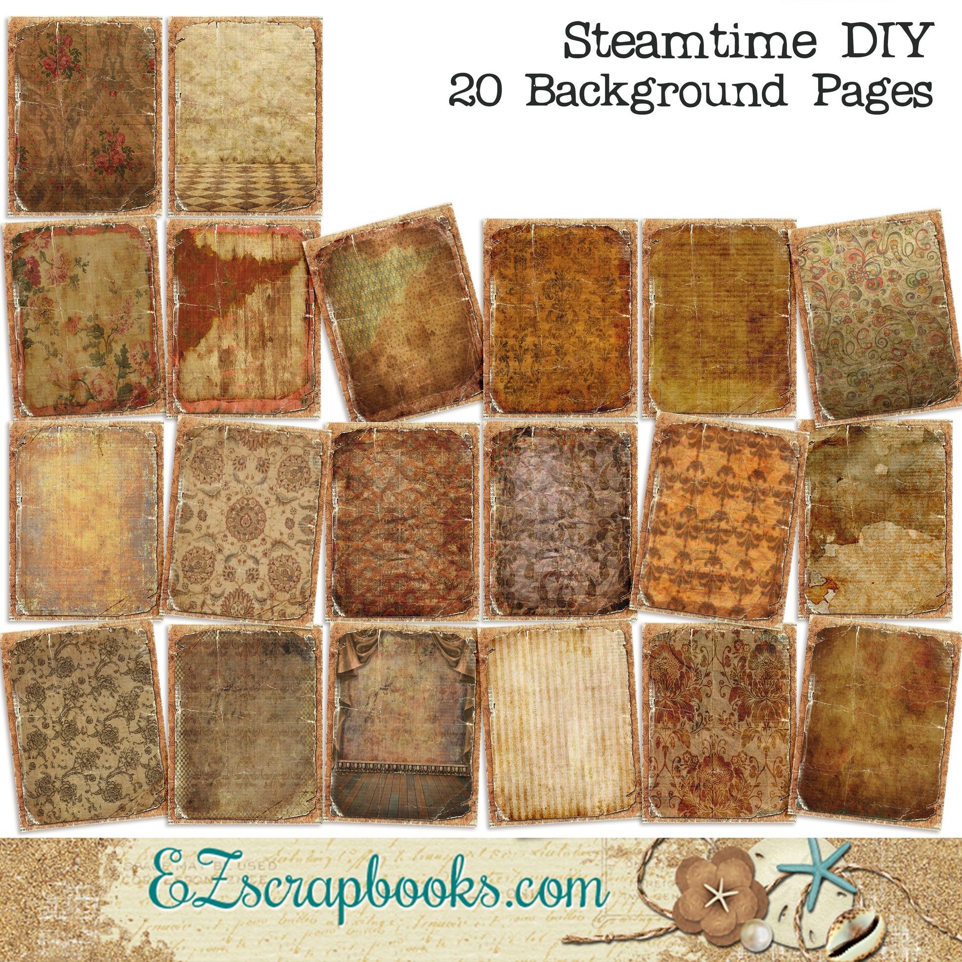 Steamtime Journal Paper Pack - 7016 - EZscrapbooks Scrapbook Layouts Journals