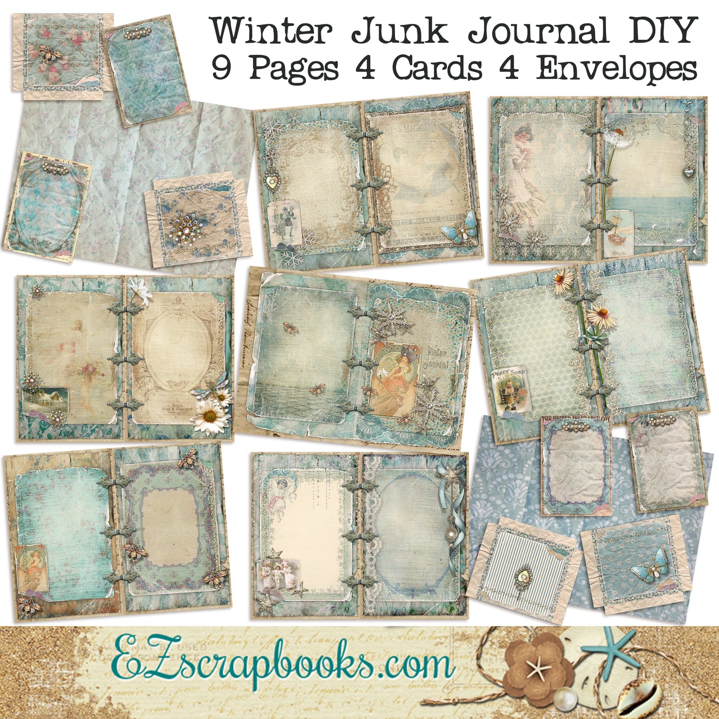 Winter Journal - 7019 - EZscrapbooks Scrapbook Layouts Journals