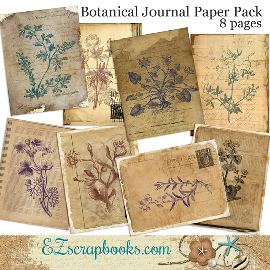 Botanical Journal Paper Pack - 7028 - EZscrapbooks Scrapbook Layouts Journals
