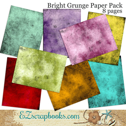 Bright Grunge Journal Paper Pack - 7029 - EZscrapbooks Scrapbook Layouts Journals