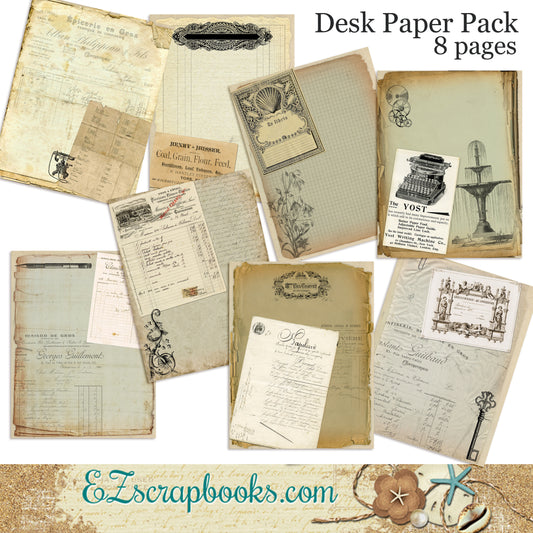 Desk Paper Journal Paper Pack - 7031 - EZscrapbooks Scrapbook Layouts Journals