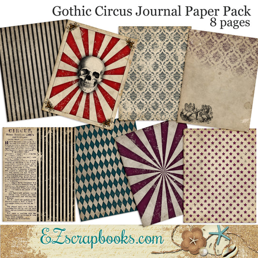 Gothic Circus Paper Journal Paper Pack - 7033 - EZscrapbooks Scrapbook Layouts Journals