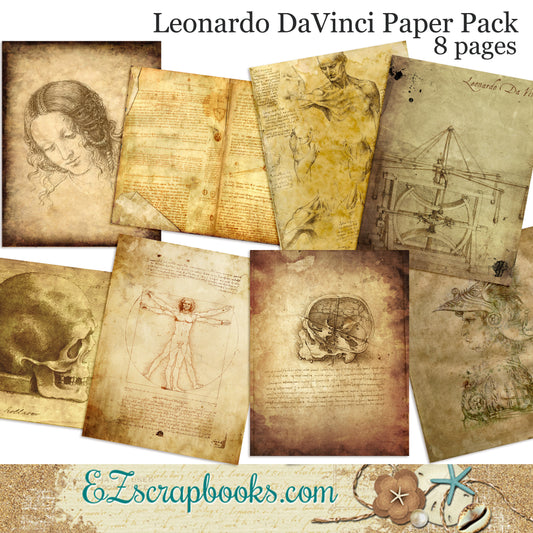 Leonardo Journal Paper Pack - 7039 - EZscrapbooks Scrapbook Layouts Journals