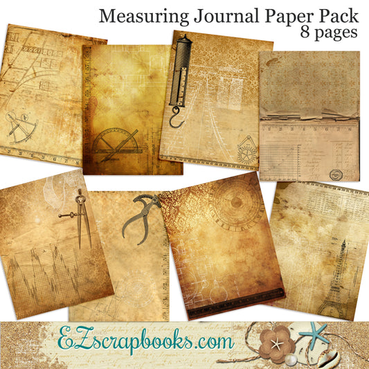 Measuring Journal Paper Pack - 7040 - EZscrapbooks Scrapbook Layouts Journals