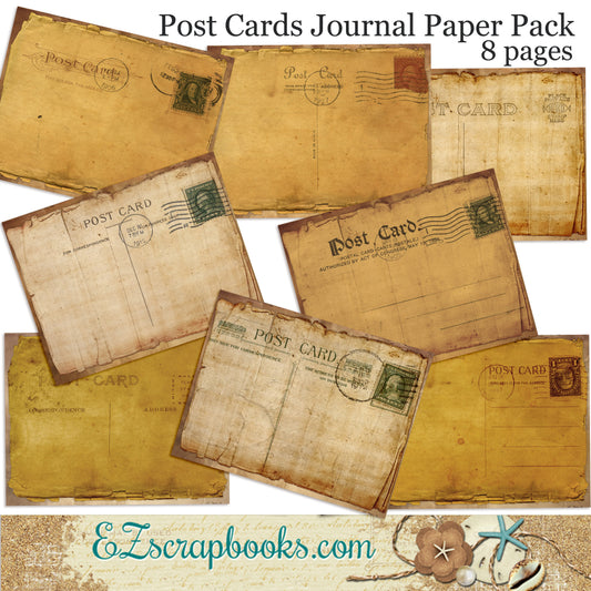 Postcard Journal Paper Pack - 7042 - EZscrapbooks Scrapbook Layouts Journals