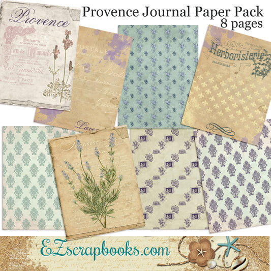 Provence Journal Paper Pack - 7043 - EZscrapbooks Scrapbook Layouts Journals