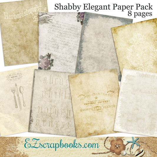 Shabby Elegant Journal Paper Pack - 7046 - EZscrapbooks Scrapbook Layouts Journals