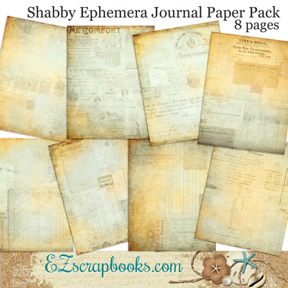 Shabby Ephemera Journal Paper Pack - 7047 - EZscrapbooks Scrapbook Layouts Journals