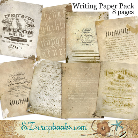 Shabby Grunge Writing Journal Paper Pack - 7049 - EZscrapbooks Scrapbook Layouts Journals