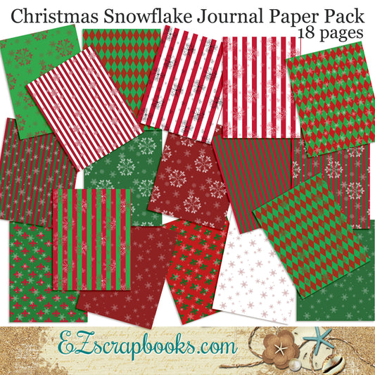 Christmas Snowflakes Journal Paper Pack - 7055 - EZscrapbooks Scrapbook Layouts Journals