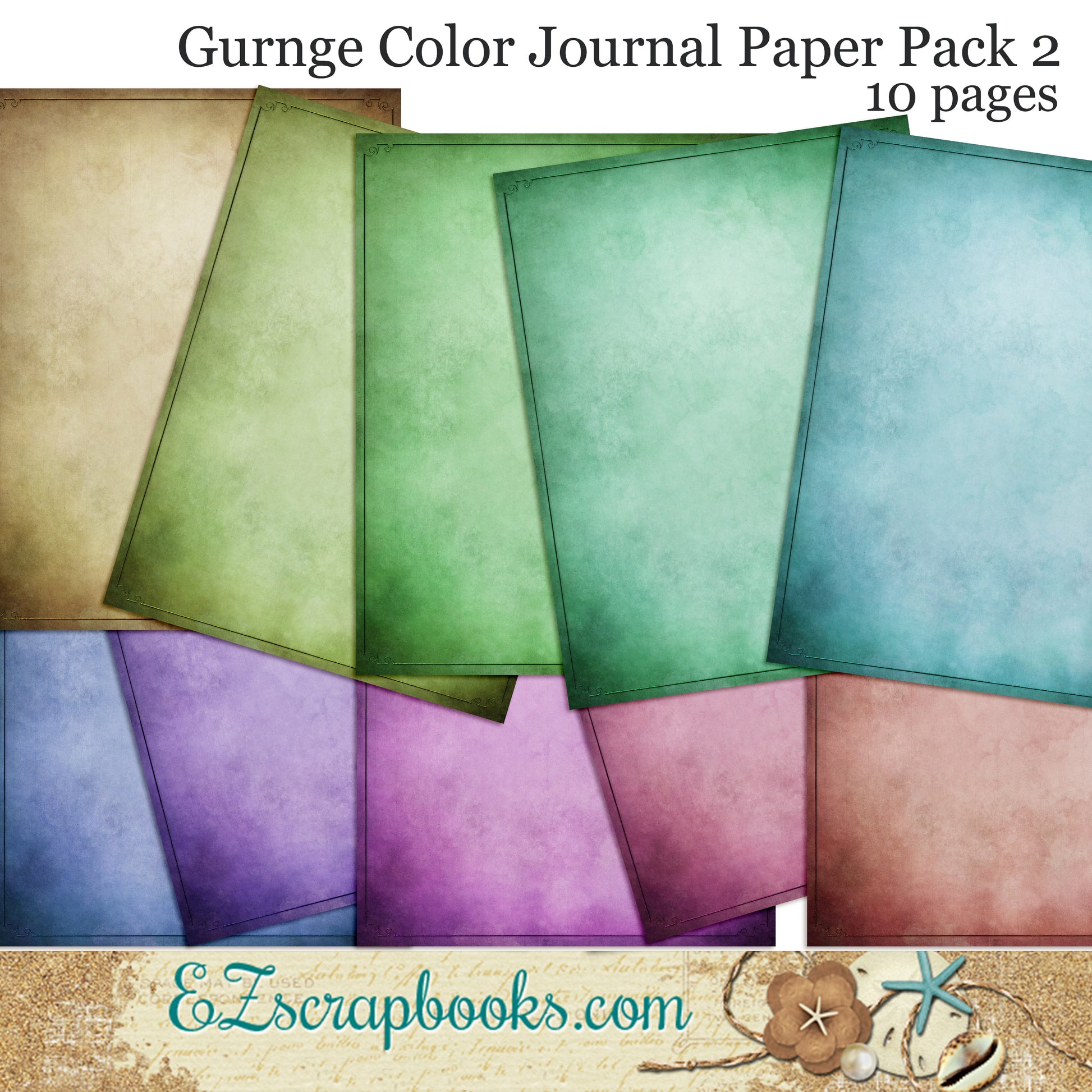 Grunge Color Journal Paper Pack - 7057 - EZscrapbooks Scrapbook Layouts Journals