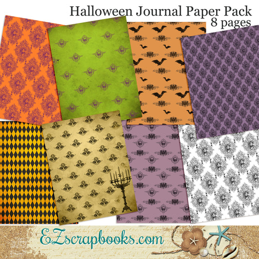 Halloween Journal Paper Pack - 7060 - EZscrapbooks Scrapbook Layouts Journals