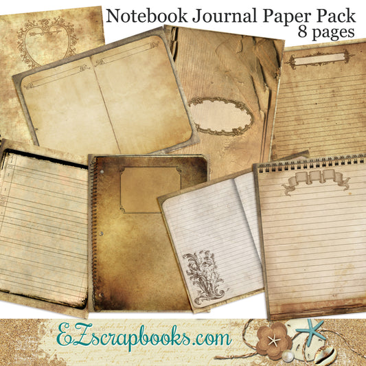 Notebook Journal Paper Pack - 7063 - EZscrapbooks Scrapbook Layouts Journals