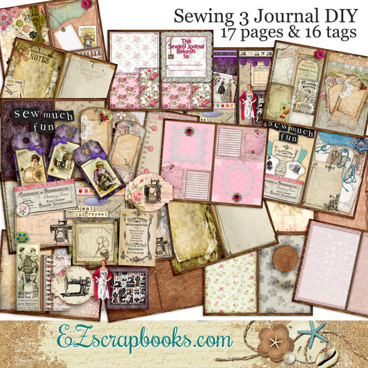 Sewing Journal Pack - 7065 - EZscrapbooks Scrapbook Layouts Journals