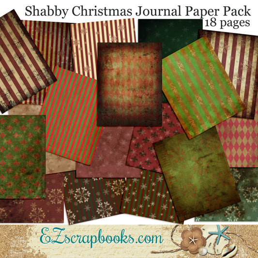 Shabby Chic Christmas Paper Pack - 7066 - EZscrapbooks Scrapbook Layouts Journals
