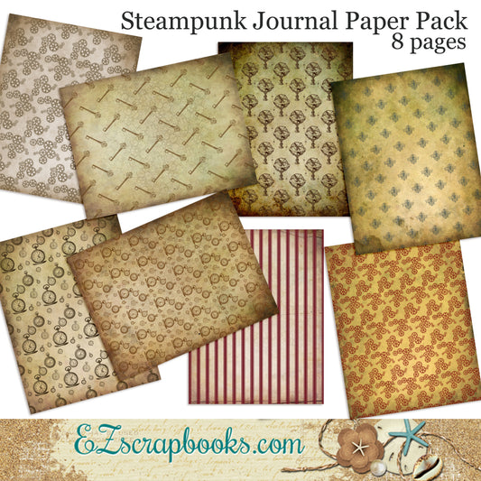 Steampunk Journal Paper Pack - 7067 - EZscrapbooks Scrapbook Layouts Journals