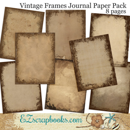 Vintage Frames Journal Paper Pack - 7075 - EZscrapbooks Scrapbook Layouts Journals