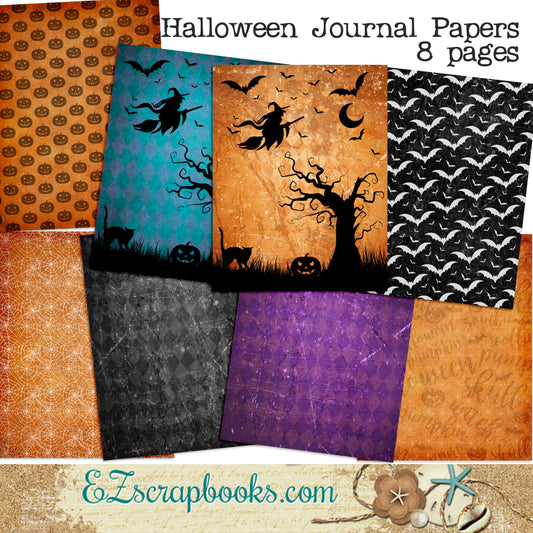 Halloween Journal Paper Pack - 7078 - EZscrapbooks Scrapbook Layouts Halloween, Journals