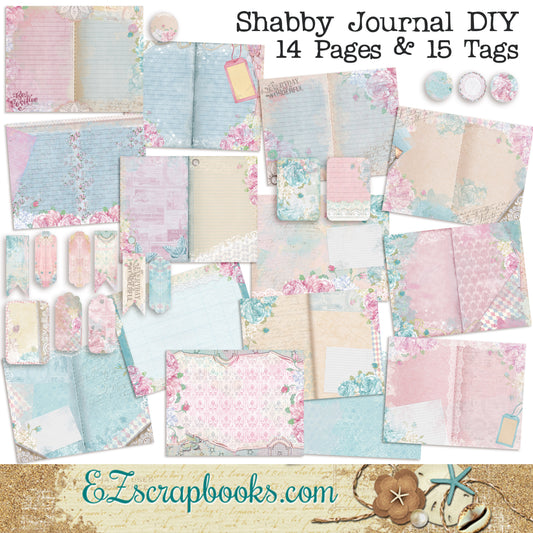 Shabby Journal - 7081 - EZscrapbooks Scrapbook Layouts Journals