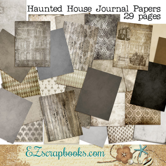 Haunted House Journal Paper Pack - 7082 - EZscrapbooks Scrapbook Layouts Halloween, Journals