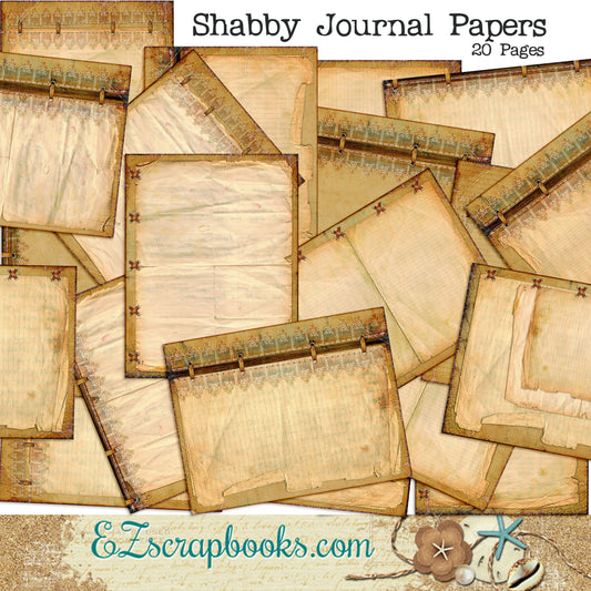 Shabby Journal Paper Pack - 7093 - EZscrapbooks Scrapbook Layouts Journals