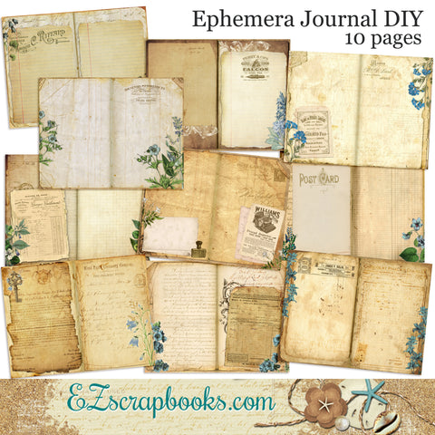 Ephemera Journal Paper Pack  - 7096 - EZscrapbooks Scrapbook Layouts Journals