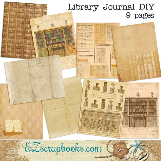 Library Journal Paper Pack - 7102 - EZscrapbooks Scrapbook Layouts Journals