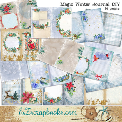 Magic Winter Journal Kit - 7128 - EZscrapbooks Scrapbook Layouts Journals, Winter