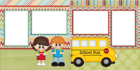 School Bus - Digital Scrapbook Pages - INSTANT DOWNLOAD - EZscrapbooks Scrapbook Layouts School
