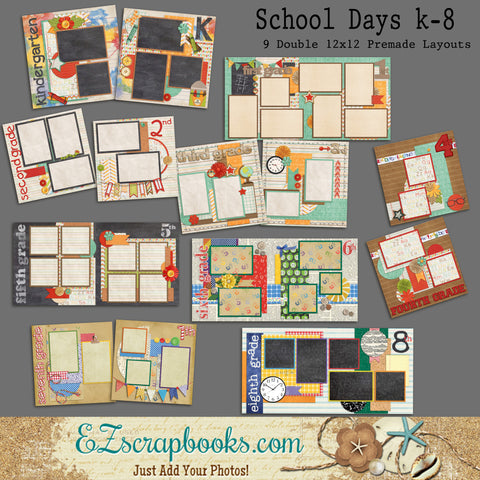 Family - Scrapbook Set - 5 Double Page Layouts