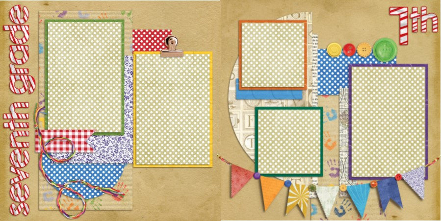 Seventh Grade - 843 - EZscrapbooks Scrapbook Layouts School