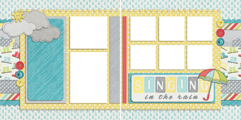 Singing in the Rain - 760 - EZscrapbooks Scrapbook Layouts Kids, Summer