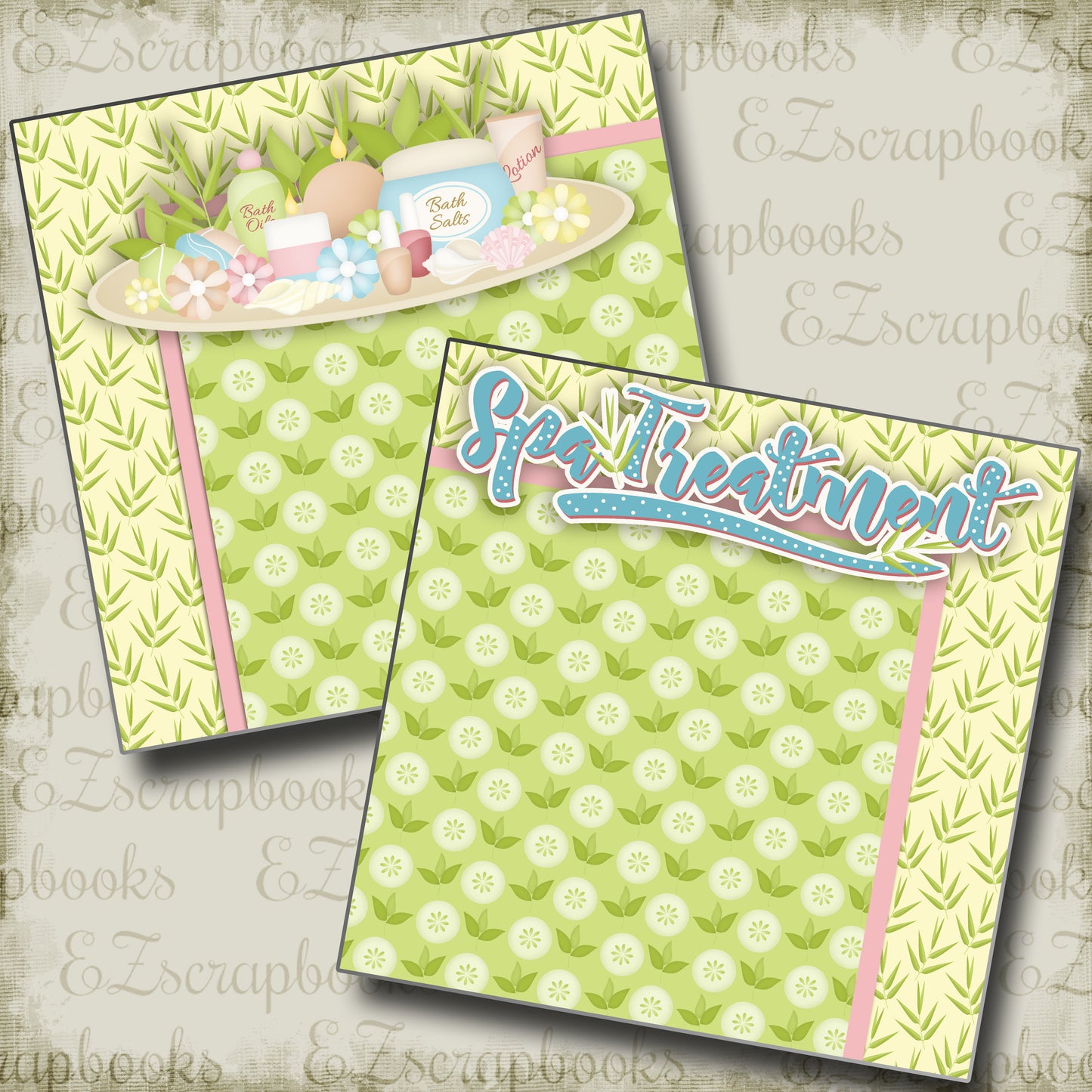 Spa Treatment NPM - 2382 - EZscrapbooks Scrapbook Layouts Girls, Other