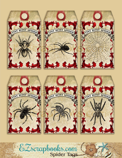 Spider Tags - 9032 - EZscrapbooks Scrapbook Layouts Halloween