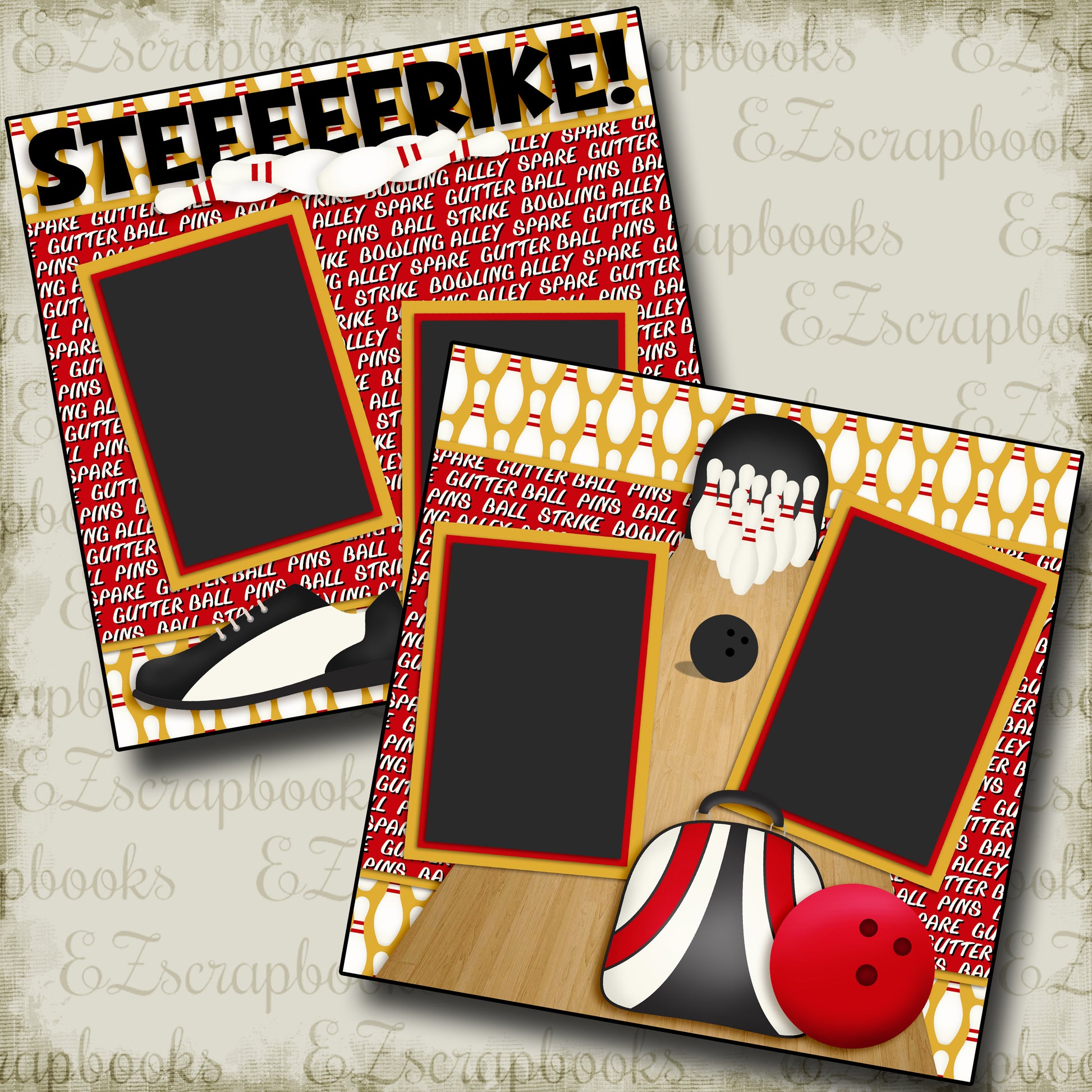 Steeerike! - 2508 - EZscrapbooks Scrapbook Layouts bowling, Sports