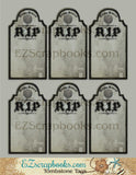 Tombstone Tags - 9035 - EZscrapbooks Scrapbook Layouts Halloween