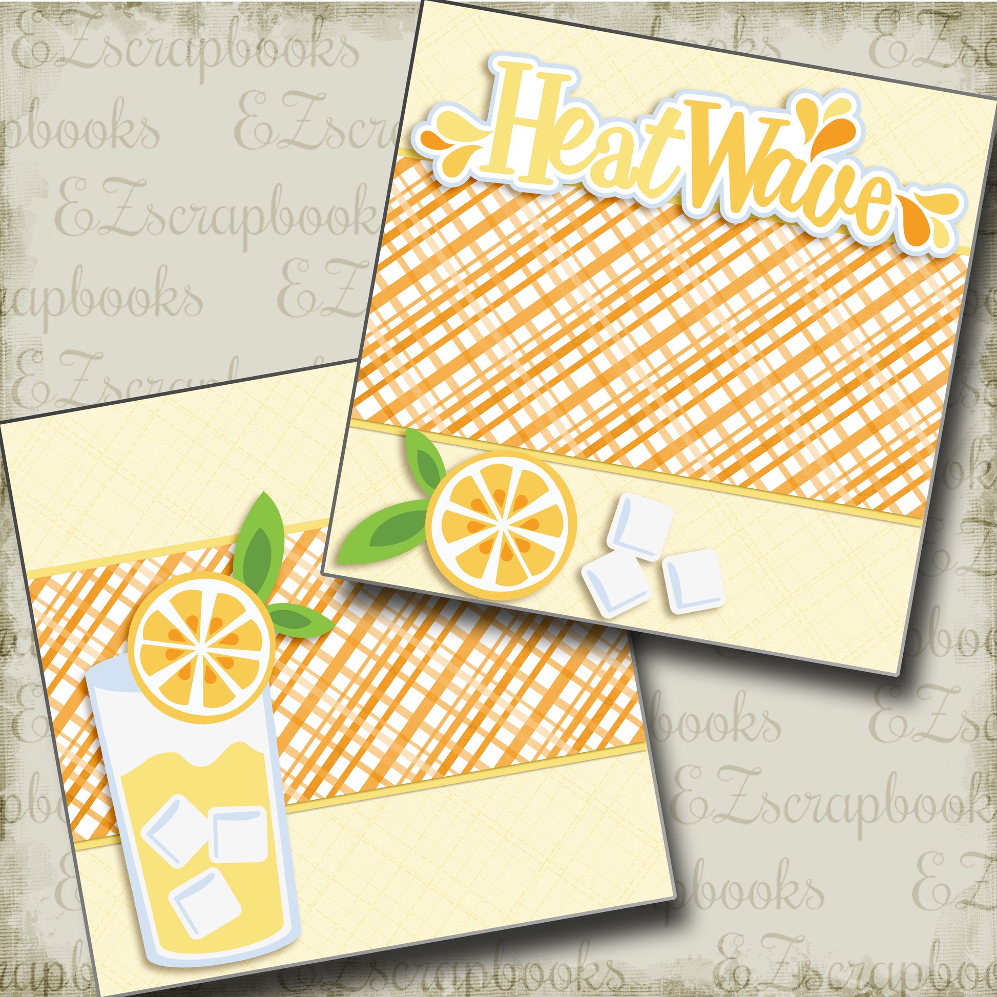 Heat Wave Lemons NPM - 3377 - EZscrapbooks Scrapbook Layouts Foods, Summer