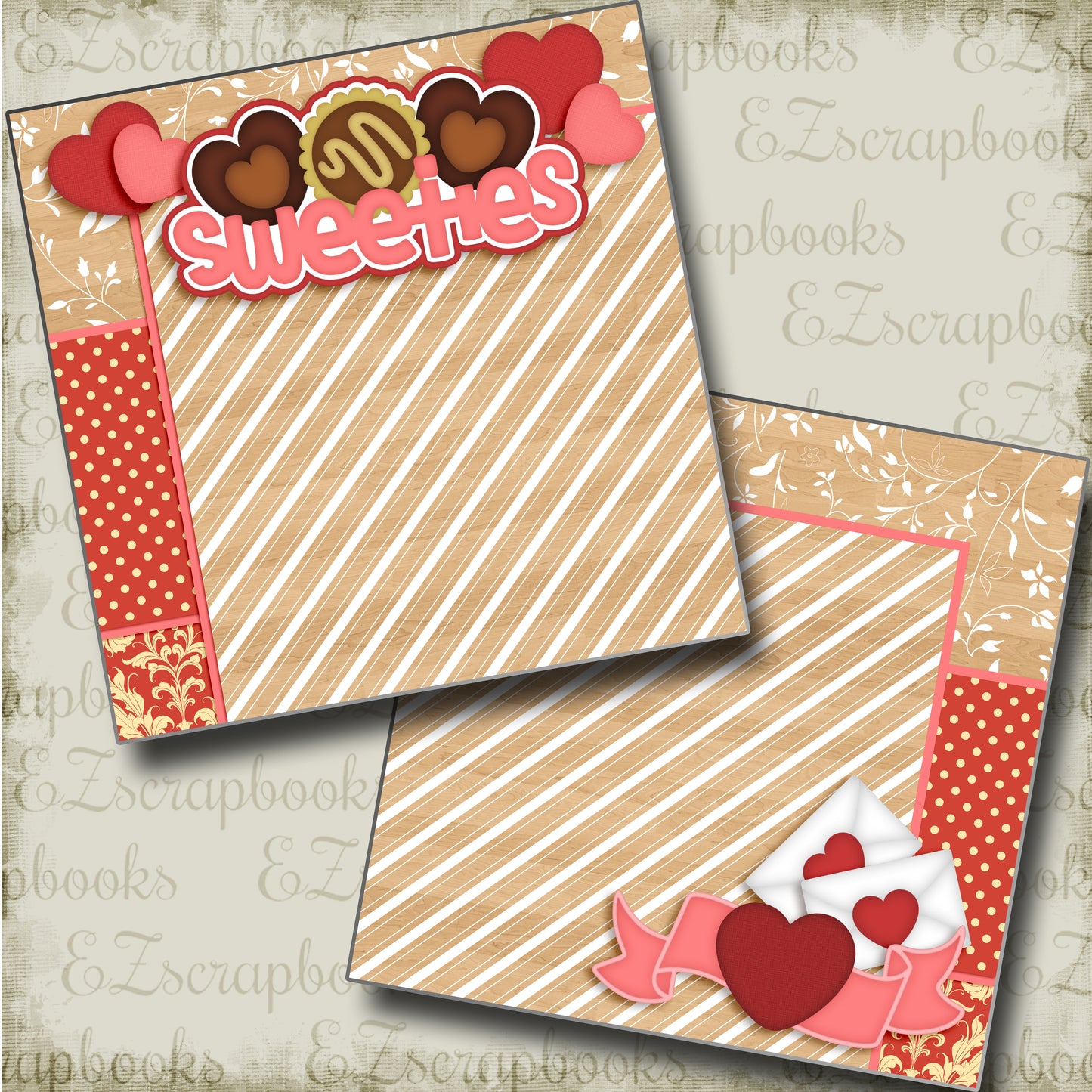 Sweeties NPM - 3767 - EZscrapbooks Scrapbook Layouts Love - Valentine