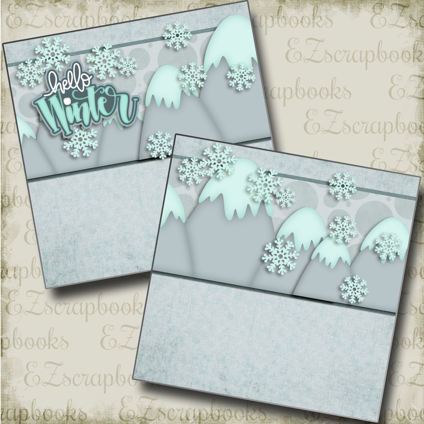 Hello Winter NPM - 3757 - EZscrapbooks Scrapbook Layouts Christmas, Winter