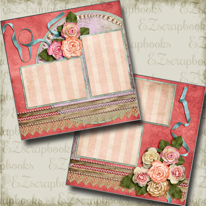Paper Roses - 3522 - EZscrapbooks Scrapbook Layouts Girls, Other, Spring - Easter