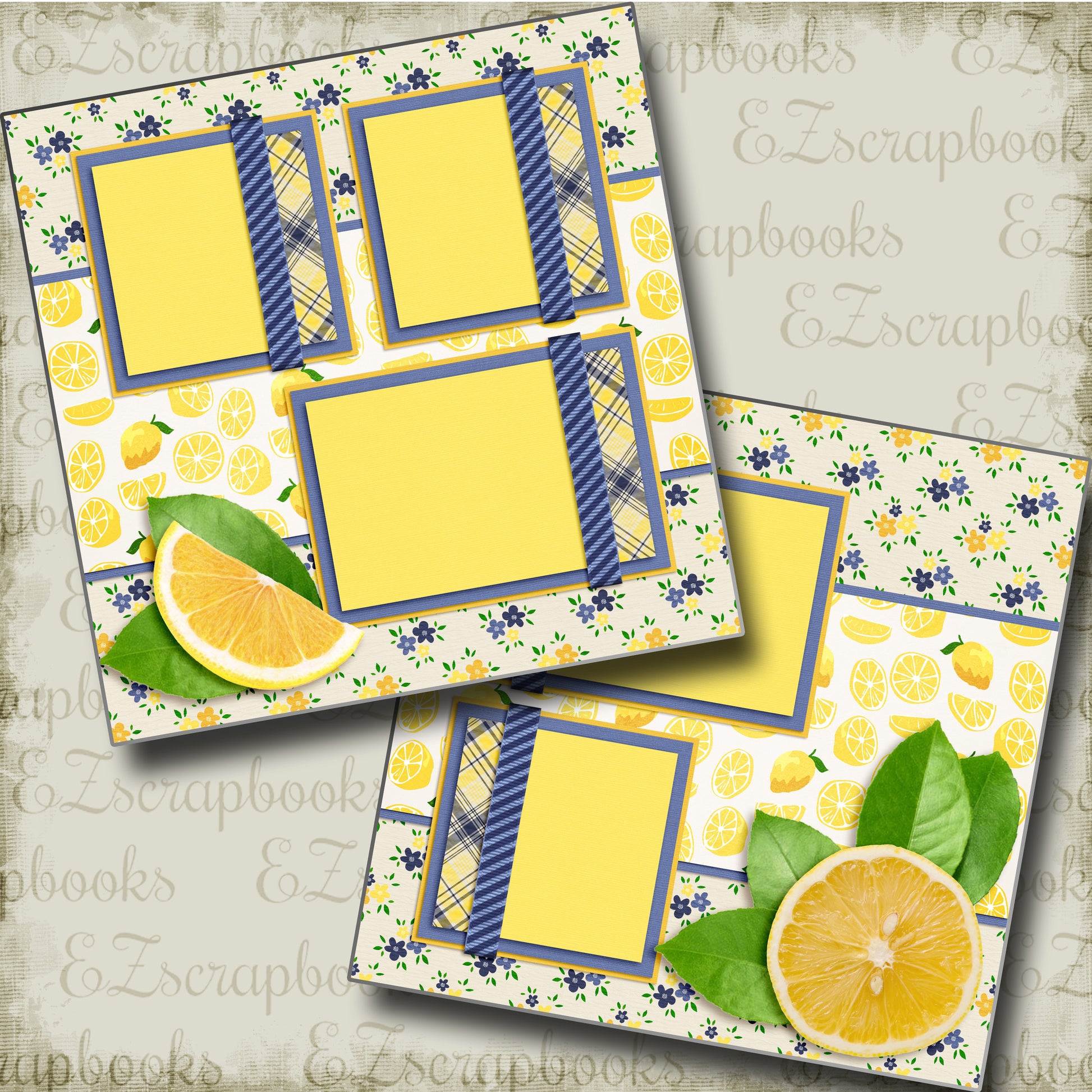 Lemon Fresh - 3390 - EZscrapbooks Scrapbook Layouts Foods, Summer