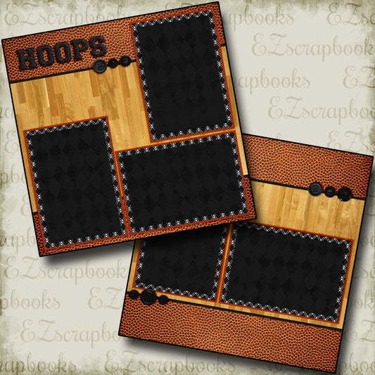 Hoops - Bball - 3688 - EZscrapbooks Scrapbook Layouts basketball, Sports