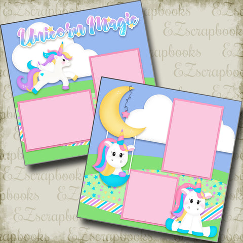 Unicorn Magic - 3860 - EZscrapbooks Scrapbook Layouts Kids, Unicorn