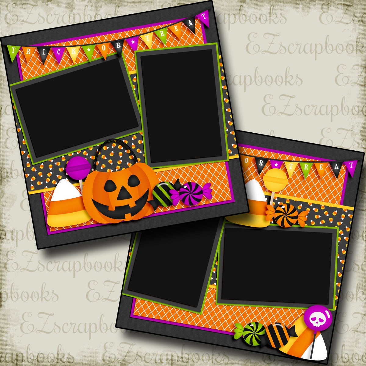 Halloween Goodies - 3866 - EZscrapbooks Scrapbook Layouts Halloween