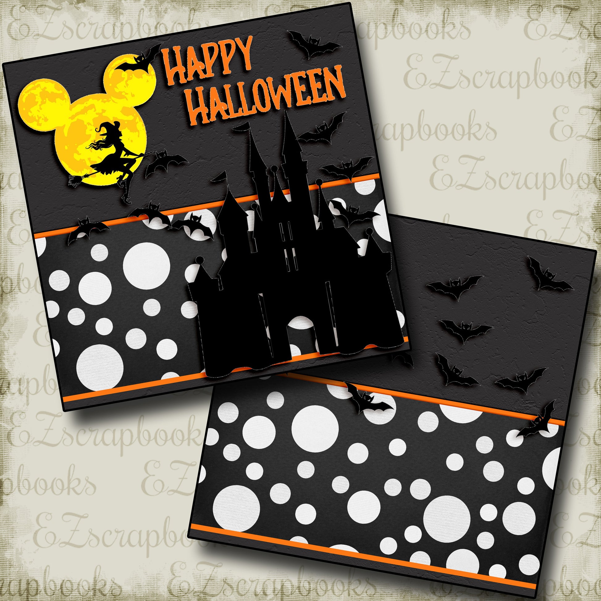 Happy Halloween - Castle NPM - 3919 - EZscrapbooks Scrapbook Layouts Disney