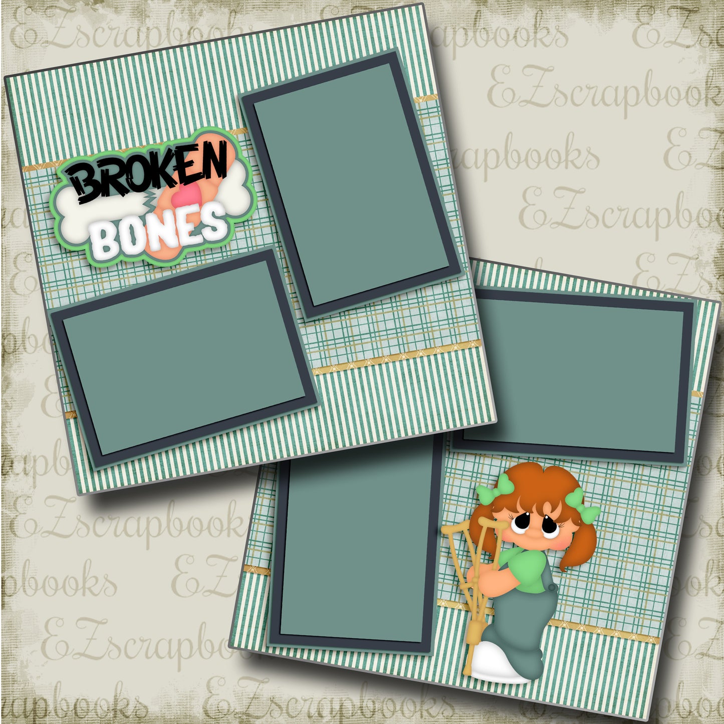 Broken Bones Girl - 3490 - EZscrapbooks Scrapbook Layouts Doctor-Dentist