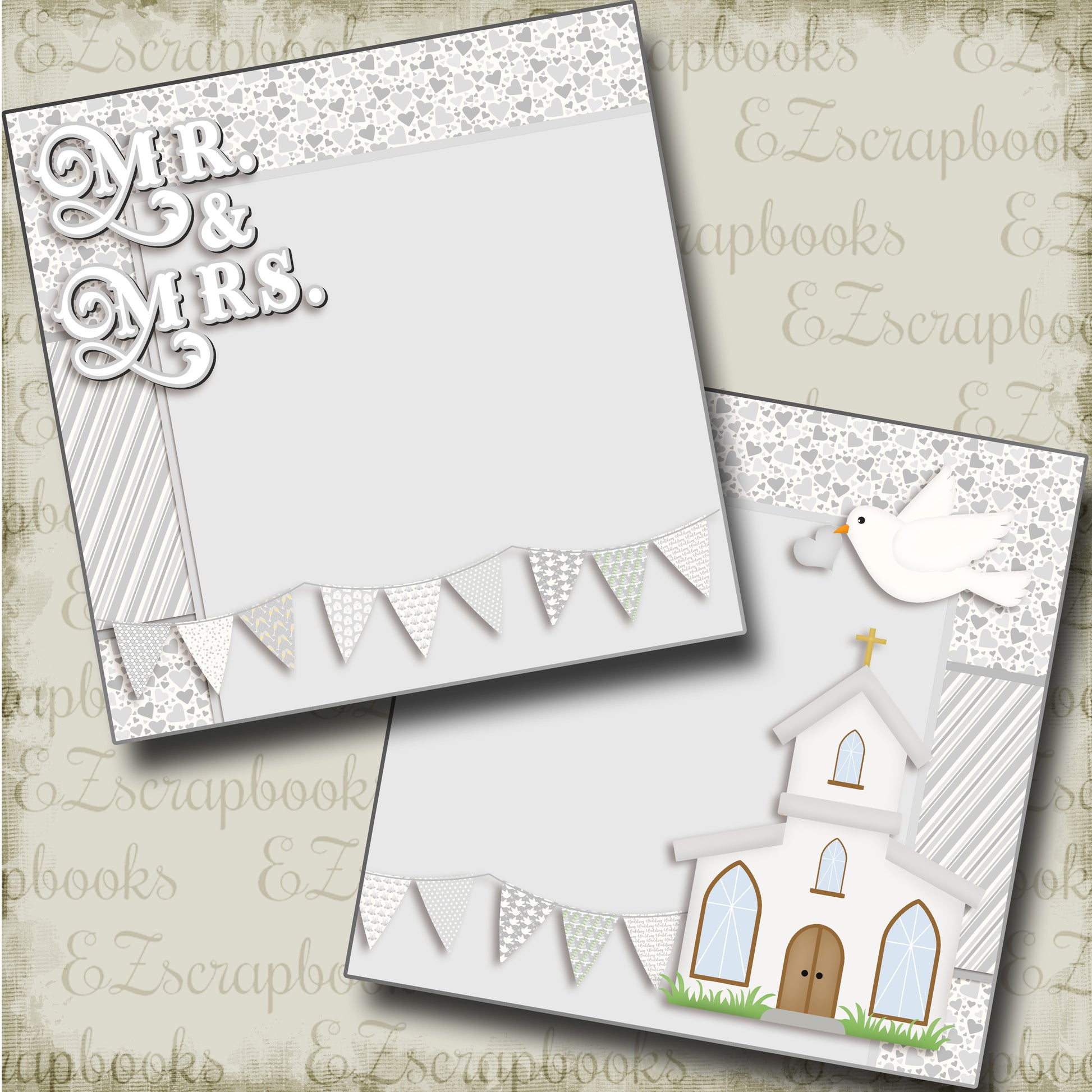 Mr & Mrs NPM - 3787 - EZscrapbooks Scrapbook Layouts Wedding