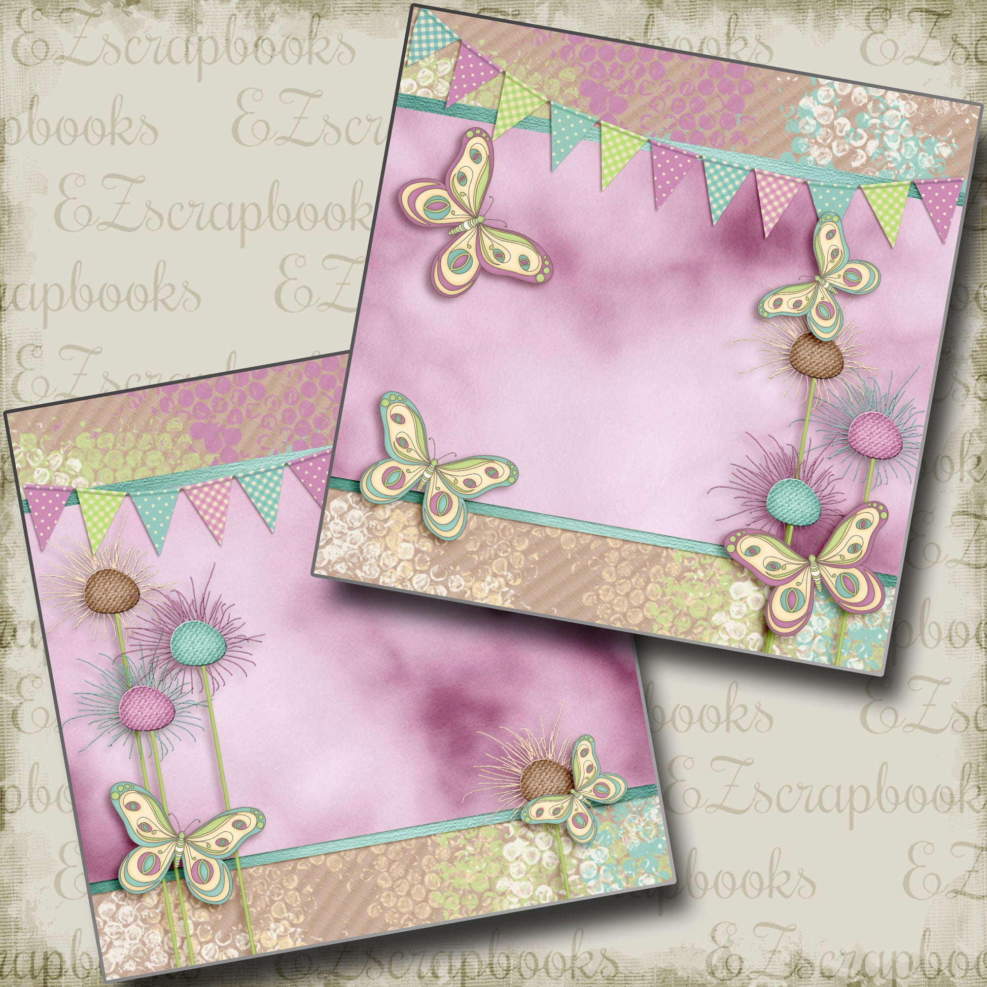 Love Spring NPM - 3897 - EZscrapbooks Scrapbook Layouts Spring - Easter