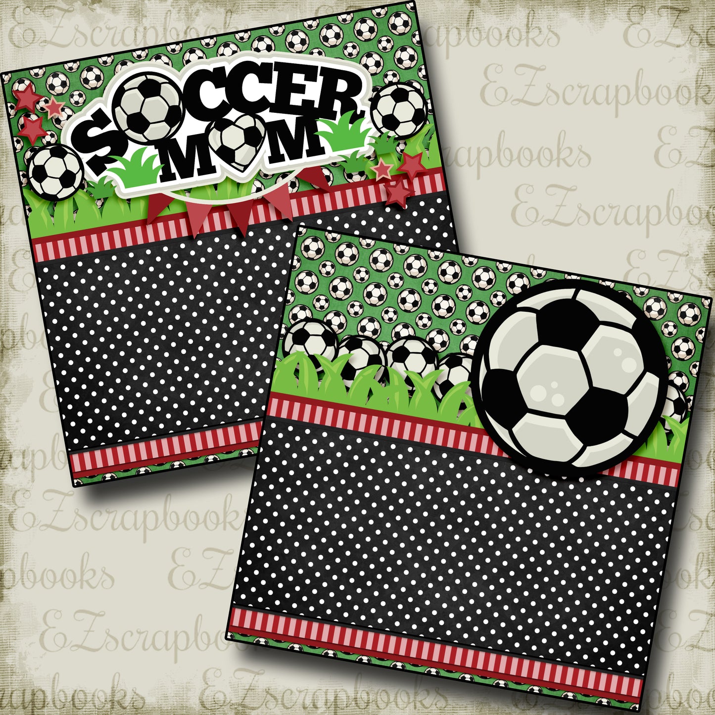 Soccer Mom Red NPM - 3305 - EZscrapbooks Scrapbook Layouts soccer, Sports