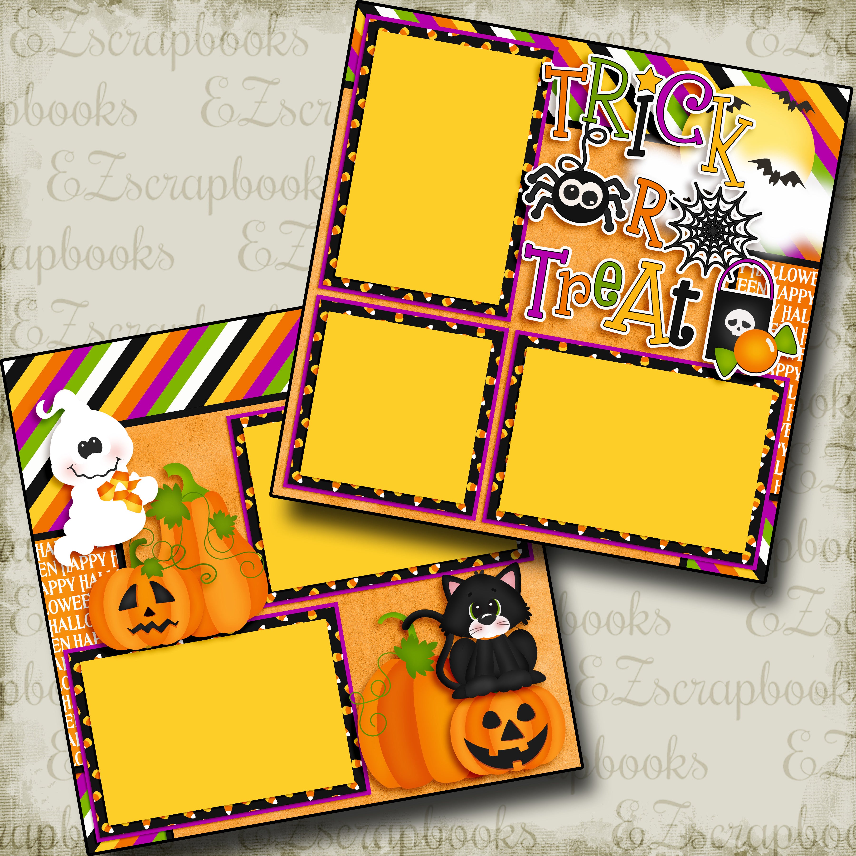 Trick or Treat Spider - 3868 - EZscrapbooks Scrapbook Layouts Halloween